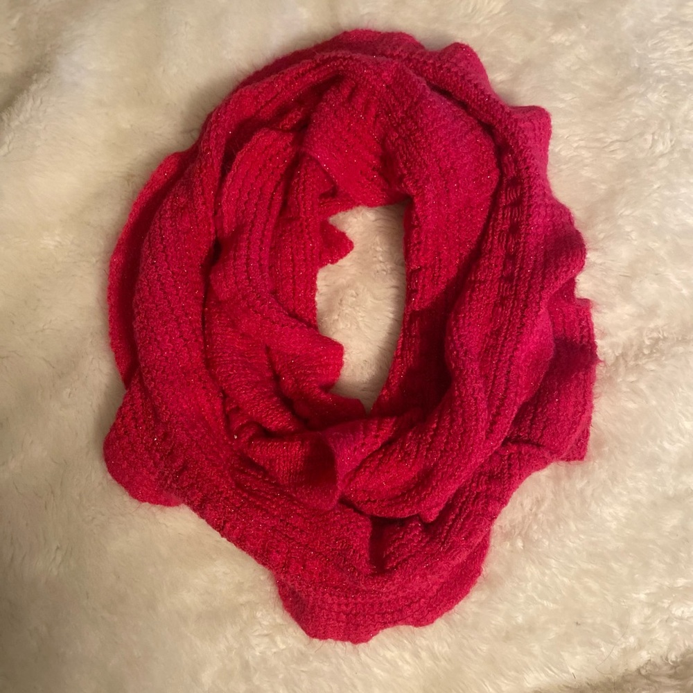 Bright pink infinity scarf